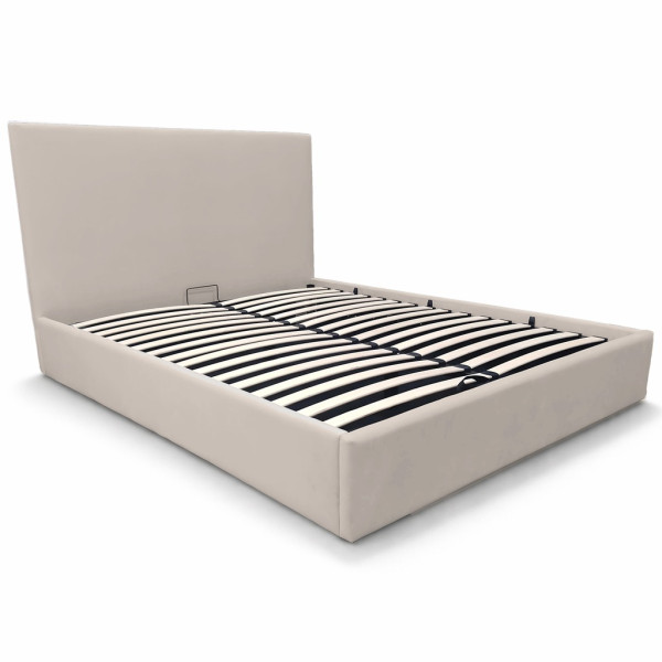 Łóżko tapicerowane z pojemnikiem i stelażem LT101 Velio 140x200x115 taupe 900789