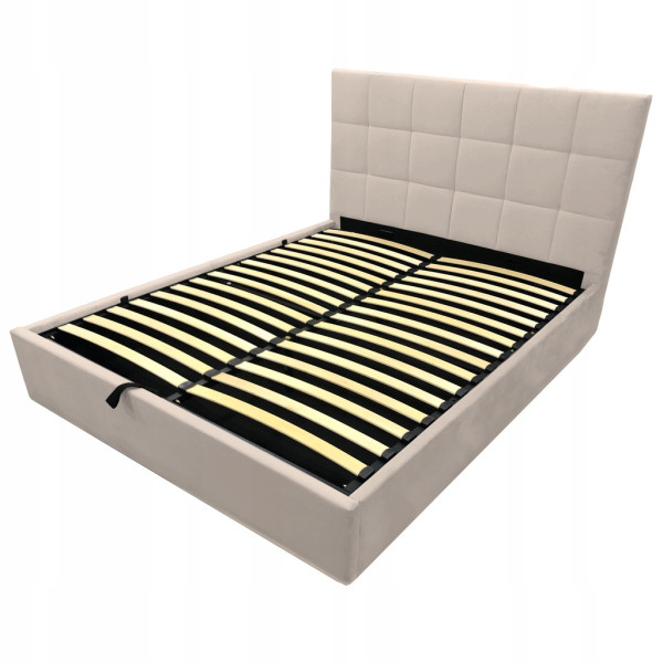 Łóżko tapicerowane z pojemnikiem i stelażem LT104 Modulo 140x200x117 taupe 900769