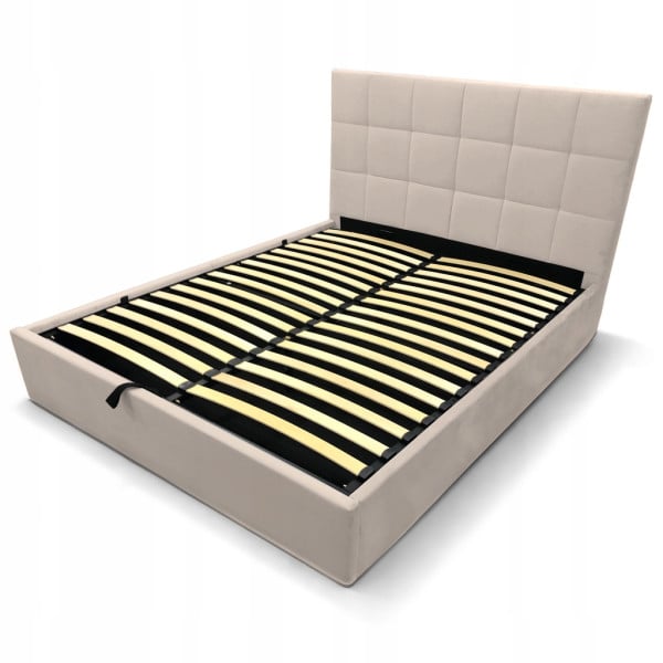 Łóżko tapicerowane z pojemnikiem i stelażem LT104 Modulo 160x200x117 taupe 900746
