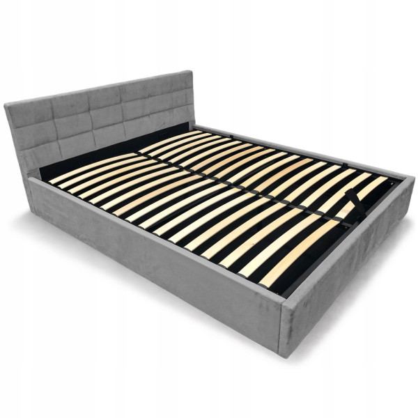 Łóżko tapicerowane z pojemnikiem i stelażem LT104 Modulo 160x200x81 szary 900756