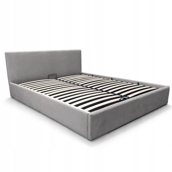 Łóżko tapicerowane z pojemnikiem LT101 Velio 140x200x80 szary 917094