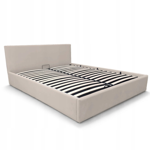 Łóżko tapicerowane z pojemnikiem LT101 Velio 140x200x80 taupe 900793