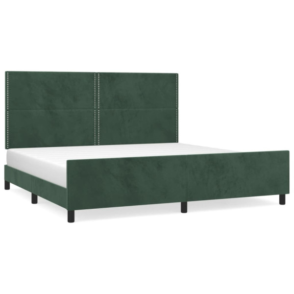 Łóżko Tapicerowane Zielone Rama Łóżka Ze Stelażem Sypialnia 200x200 cm 820543
