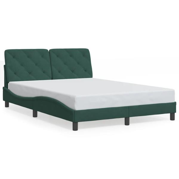 Łóżko Tapicerowane Zielone Rama Łóżka Ze Stelażem Sypialnia LED 120x200 cm 820653