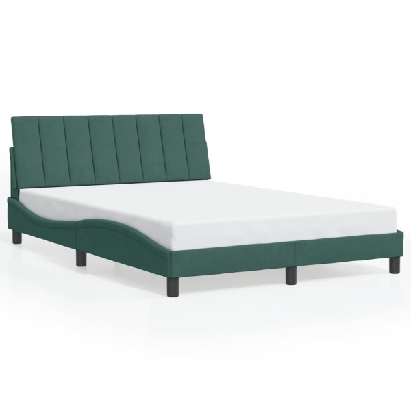 Łóżko Tapicerowane Zielone Rama Łóżka Ze Stelażem Sypialnia LED 120x200 cm 820571